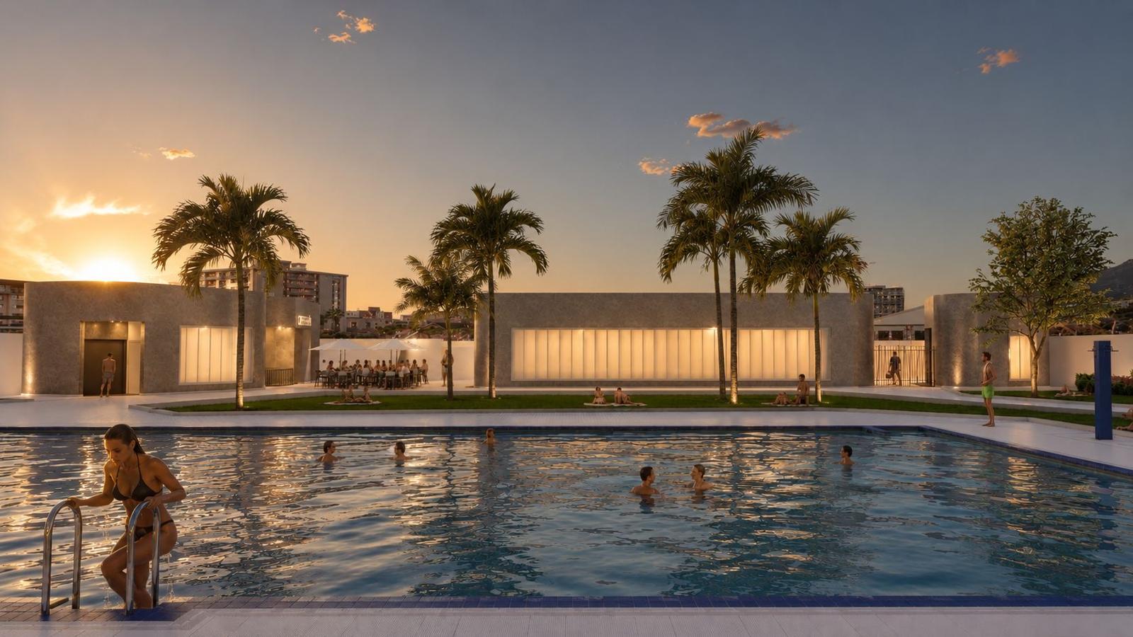 PISCINA atardecer